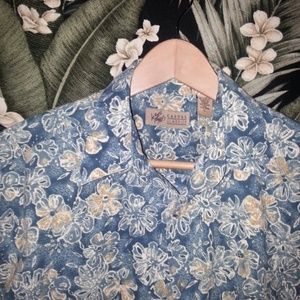 Men's Floral Vintage Hawaiian Shirt Size Large